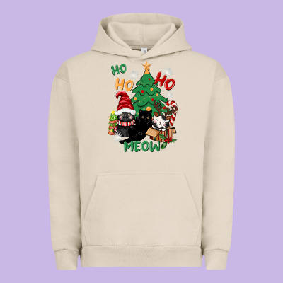 Ho Ho Ho Meow Urban Hoodie Designed By Cowgirlartshop