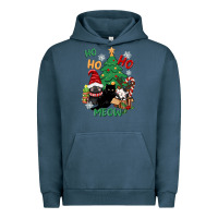 Pigment Midnight Navy ho ho ho meow Urban Hoodie - CowGirlArtShop