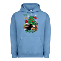 Pigment Pebble Blue ho ho ho meow Urban Hoodie - CowGirlArtShop