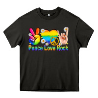 Asphalt peace love rock pride Heavy Core Tee - texasbilliewilder
