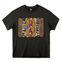 Asphalt mardi gras fleur de lis cowhide serape leopard glitter brushstrokes Heavy Core Tee - Artiststas