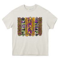 Mardi Gras Fleur De Lis Cowhide Serape Leopard Glitter Brushstrokes Heavy Core Tee | Teevron