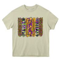 Mossy mardi gras fleur de lis cowhide serape leopard glitter brushstrokes Heavy Core Tee - Artiststas