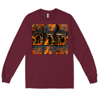 Burgundy American Firefighter Dad Long Sleeve Tee - LillyAllenDesigns
