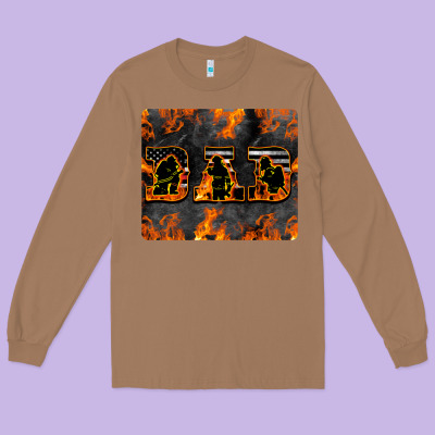 American Firefighter Dad Long Sleeve Tee Designed By Lillyallendesigns