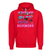 Red mind my own small business Zipper Hoodie - NancyCooperArtShop