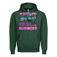 Sports Green mind my own small business Zipper Hoodie - NancyCooperArtShop