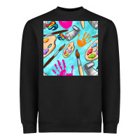 Black find art class seamless pattern Heavyweight Sweatshirt - BundleAndBundleShop