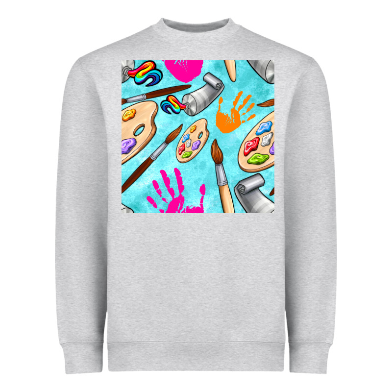 Find Art Class Seamless Pattern Heavyweight Sweatshirt by BundleAndBundleShop | Teevron
