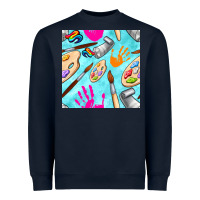 Navy find art class seamless pattern Heavyweight Sweatshirt - BundleAndBundleShop