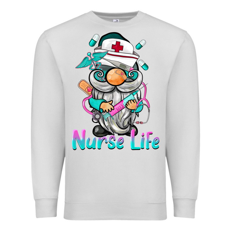 Nurse Life  Gnome Premium Sweatshirt by BarkalooDesign | Teevron