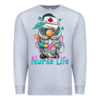 Heather Grey nurse life  gnome Premium Sweatshirt - BarkalooDesign
