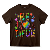 Chocolate Brown pride be you tiful Heavy Core Tee - texasbilliewilder