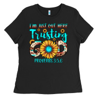 Black i m just out here trusting god proverbs 3 5,6 Ladies Tee - JahusDesignShop