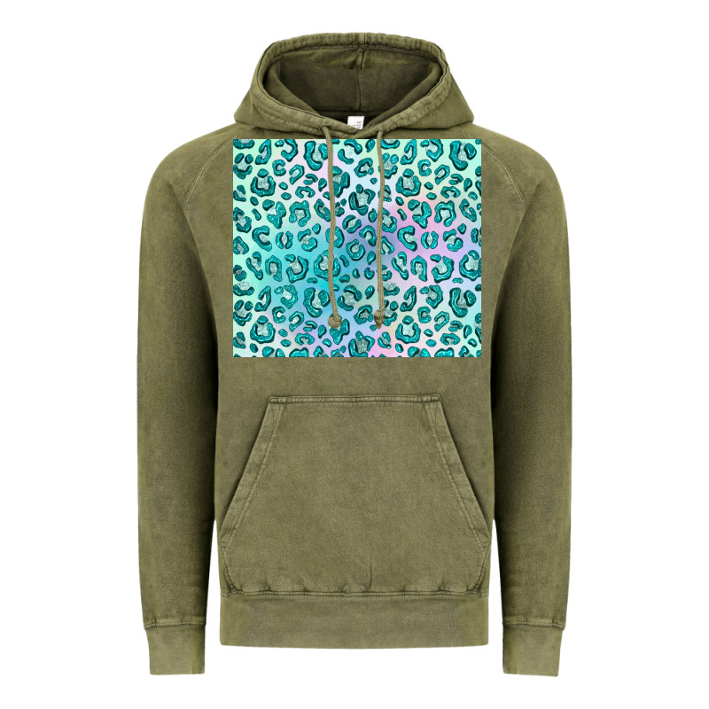 Turquoise Leopard Glitter Vintage Hoodie by JahusDesignShop | Teevron