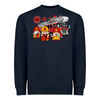 Navy fire truck gnomes Heavyweight Sweatshirt - Artiststas