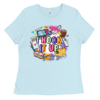 Baby Blue i hook it up  sewing Ladies Tee - Zillion Design Studio