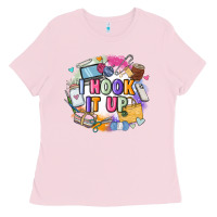 Bubblegum Pink i hook it up  sewing Ladies Tee - Zillion Design Studio