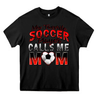 Black my favorite soccer player calls me mom Heavy Core Tee - Zillion Design Studio