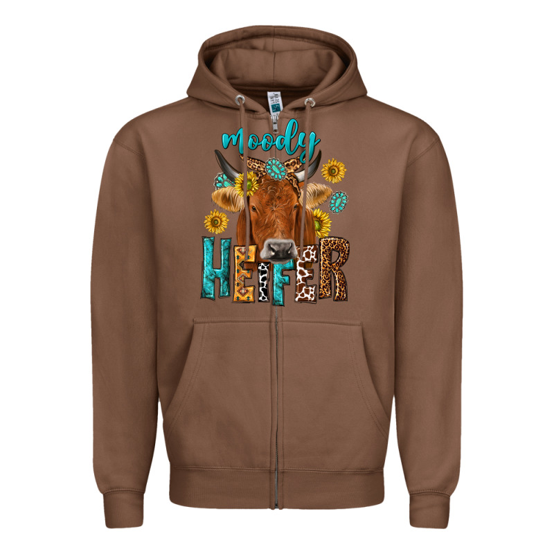 Moody Cow Zipper Hoodie by NancyCooperArtShop | Teevron