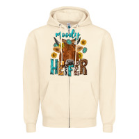 Sandshell moody cow Zipper Hoodie - NancyCooperArtShop