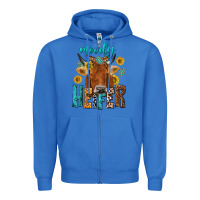 True Royal moody cow Zipper Hoodie - NancyCooperArtShop