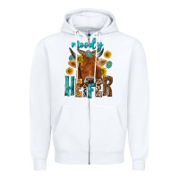 White moody cow Zipper Hoodie - NancyCooperArtShop