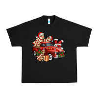 Black christmas tree cake with farm track and santa ado Urban Heavy Tee - AdoDesignShop