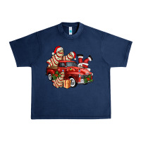 Navy christmas tree cake with farm track and santa ado Urban Heavy Tee - AdoDesignShop