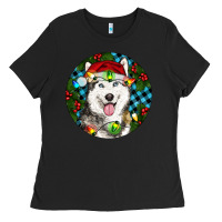 Black Christmas Husky Ladies Tee - RanaPortraitStore