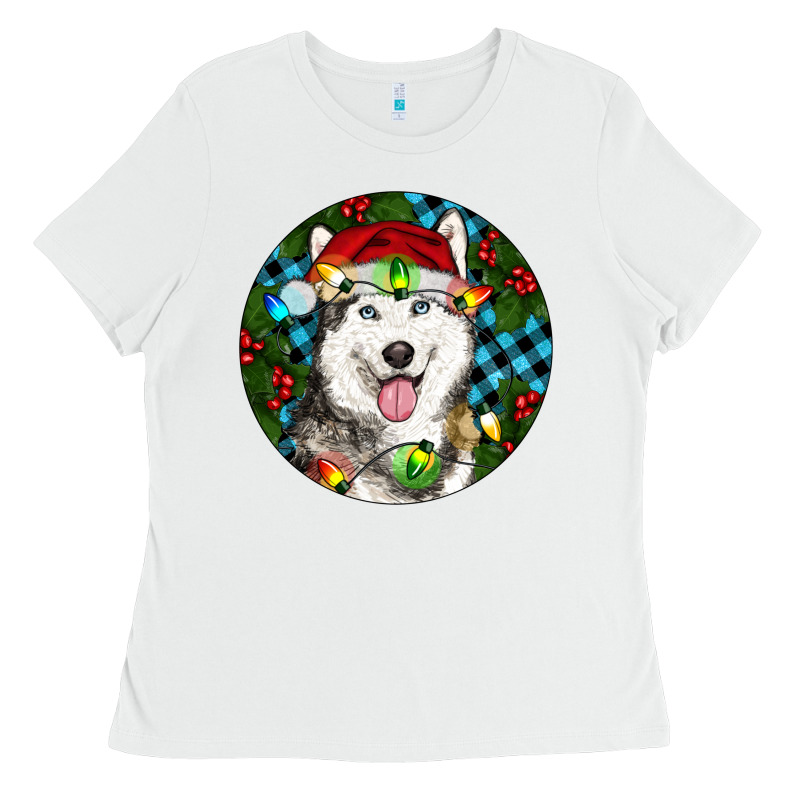 Christmas Husky Ladies Tee by RanaPortraitStore | Teevron