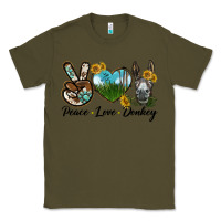 Army Green Peace Love Donkey Head Classic Tee - LillyAllenDesigns