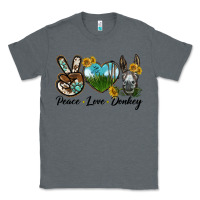 Charcoal Heather Peace Love Donkey Head Classic Tee - LillyAllenDesigns