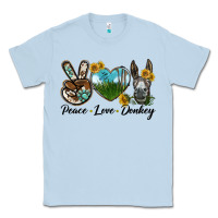 Dusty Blue Peace Love Donkey Head Classic Tee - LillyAllenDesigns