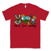 Red Peace Love Donkey Head Classic Tee - LillyAllenDesigns