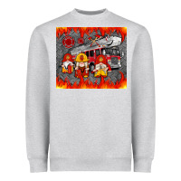 Heather Grey fire truck gnomes Heavyweight Sweatshirt - Artiststas