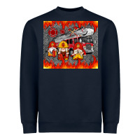 Navy fire truck gnomes Heavyweight Sweatshirt - Artiststas