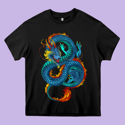 Heavy Core Tee Blue dragon