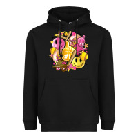 Black retro softball Heavyweight Hoodie - Artiststas