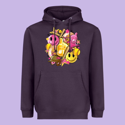 Retro Softball Heavyweight Hoodie Designed By Artiststas