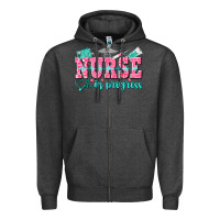 Charcoal Heather nurse in progress Zipper Hoodie - NancyCooperArtShop