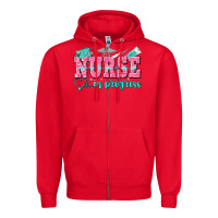 Red nurse in progress Zipper Hoodie - NancyCooperArtShop