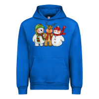 Cobalt christmas polar bear reindeer and snowman Urban Hoodie - CowGirlArtShop