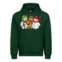 Forest Green christmas polar bear reindeer and snowman Urban Hoodie - CowGirlArtShop