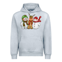 Heather Grey christmas polar bear reindeer and snowman Urban Hoodie - CowGirlArtShop