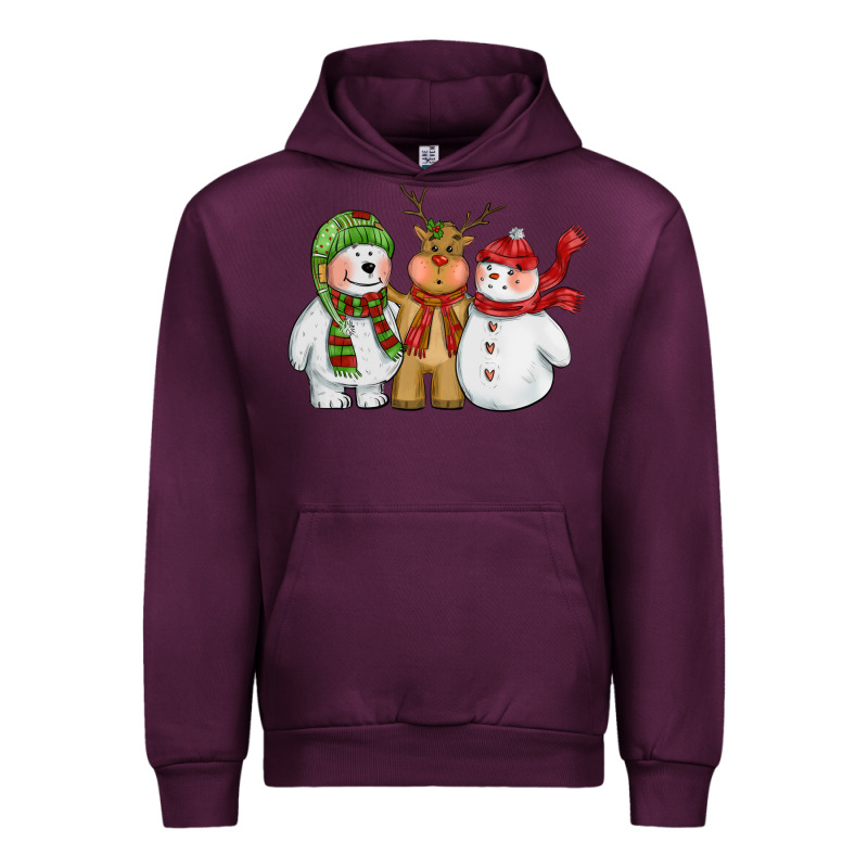 Christmas Polar Bear Reindeer And Snowman Urban Hoodie by CowGirlArtShop | Teevron