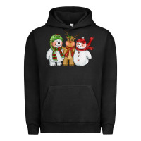 Pigment Black christmas polar bear reindeer and snowman Urban Hoodie - CowGirlArtShop
