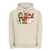 Pigment French Oak christmas polar bear reindeer and snowman Urban Hoodie - CowGirlArtShop