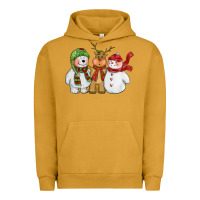 Pigment Peanut Butter christmas polar bear reindeer and snowman Urban Hoodie - CowGirlArtShop