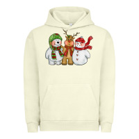 Pigment Pistachio christmas polar bear reindeer and snowman Urban Hoodie - CowGirlArtShop